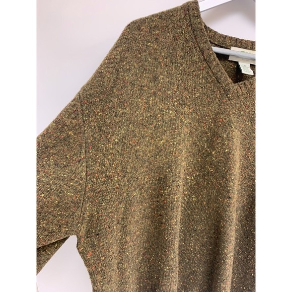Orvis V Neck Sweater Lambswool Green Speckled Pattern Pullover Mens Size XXL - Picture 3 of 10